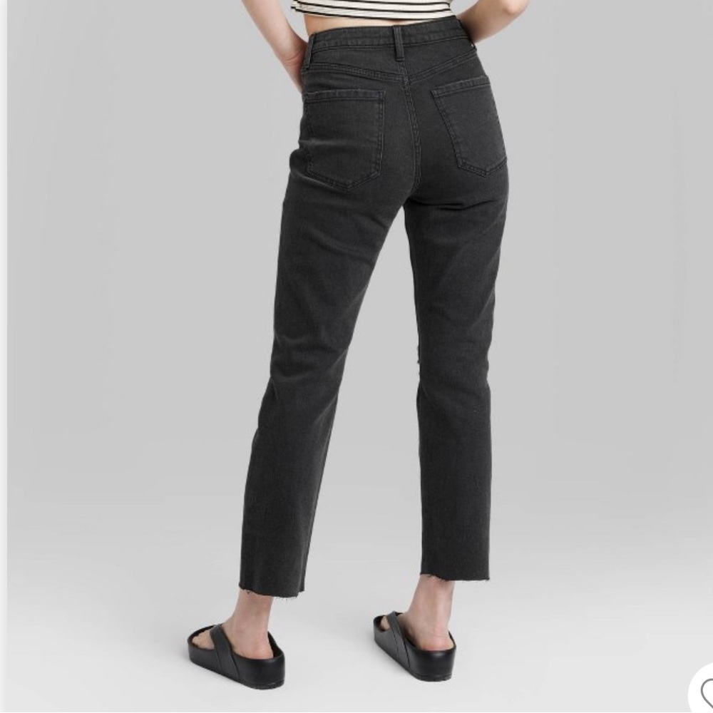 Wild fable high rise distressed straight ankle jeans - Picture 2 of 3
